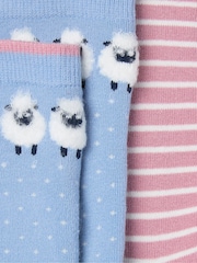FatFace Blue 2 Pairs of Sheep Welly Socks - Image 2 of 2
