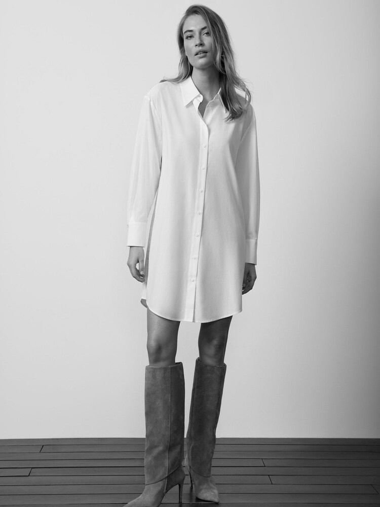 Mint Velvet White Super Longline Shirt - Image 2 of 4 Mint Velvet White Super Longline Shirt - Image 2 of 4