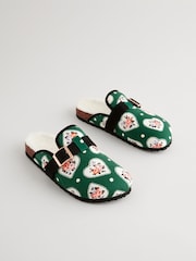 Cath Kidston Green Heart Mule Slippers - Image 1 of 5