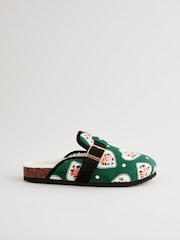 Cath Kidston Green Heart Mule Slippers - Image 2 of 5