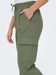 ONLY Green Linen Utility Cargo Trousers - Image 6 of 8