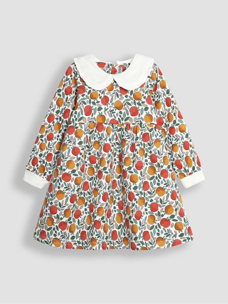 JoJo Maman Bébé Apple Collar Sweat 100% Cotton Dress - Image 1 of 3