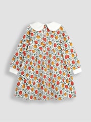 JoJo Maman Bébé Apple Collar Sweat 100% Cotton Dress - Image 2 of 3