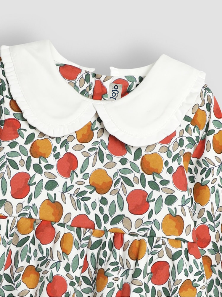 JoJo Maman Bébé Apple Collar Sweat 100% Cotton Dress - Image 3 of 3