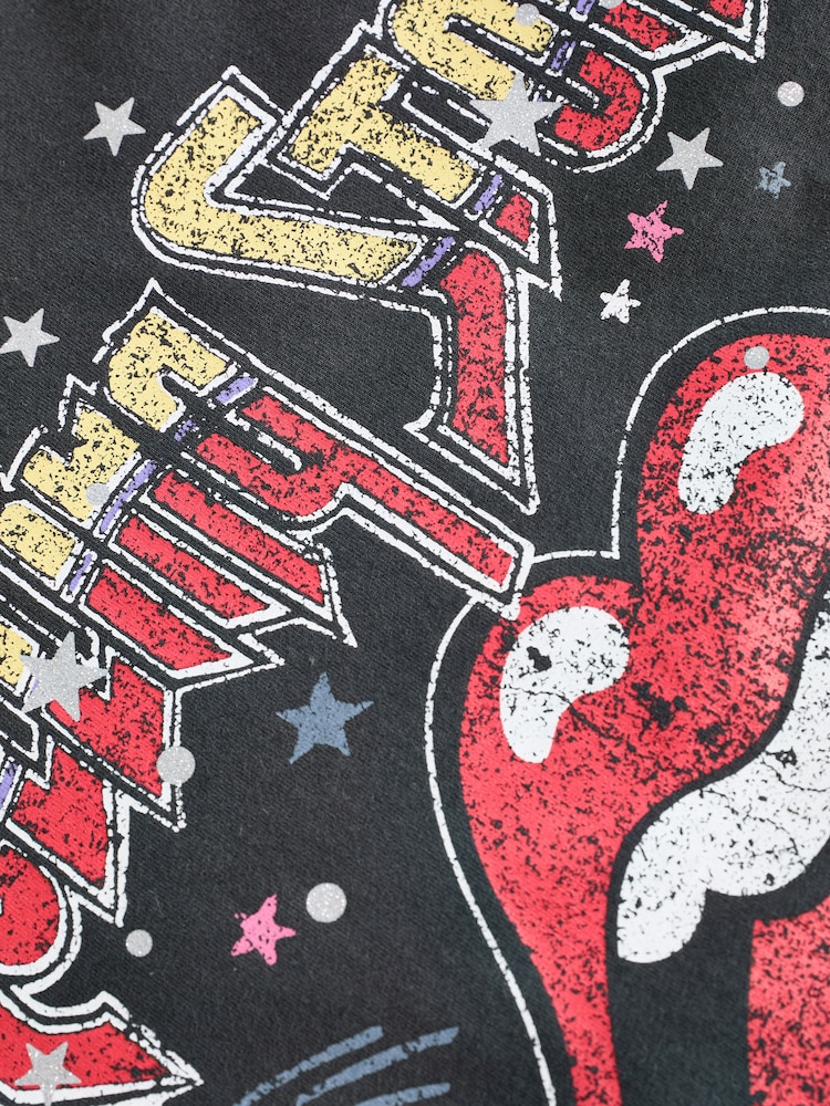 Charcoal Grey Rolling Stones 100% Cotton T-Shirt Dress (3-16yrs) - Image 6 of 6