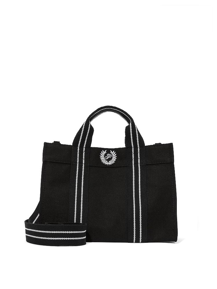 Victoria's Secret PINK Pure Black Canvas Mini Tote Bag - Image 1 of 2