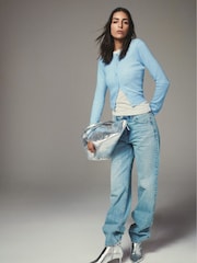 Mango Light Wash Blue 100% Cotton Straight Jeans - Image 1 of 8