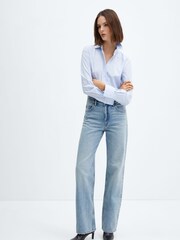 Mango Light Wash Blue 100% Cotton Straight Jeans - Image 2 of 8