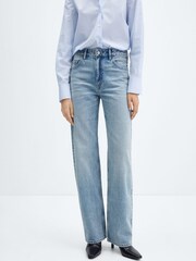 Mango Light Wash Blue 100% Cotton Straight Jeans - Image 3 of 8
