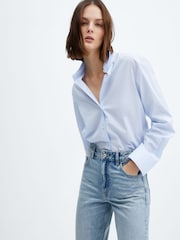 Mango Light Wash Blue 100% Cotton Straight Jeans - Image 5 of 8