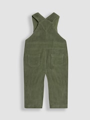 JoJo Maman Bébé Khaki Green Tractor Cotton Embroidered Pocket Dungarees And Top - Image 3 of 6