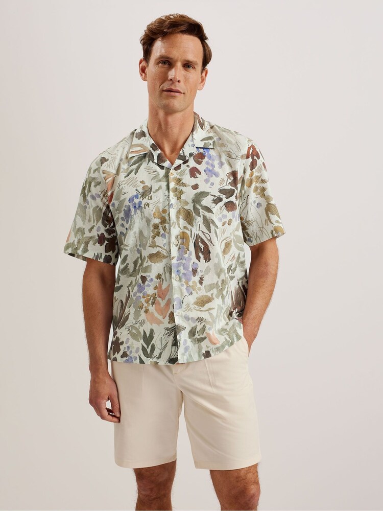 Ted Baker Cream Moselle Floral Shirt - Image 1 of 6