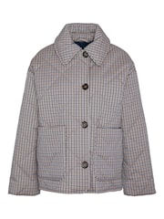 Barbour® Beige Check Cassidie Short Boxy Quilt Jacket - Image 7 of 7