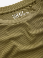 Green Soft Touch Ribbed Long Sleeve T-Shirt with TENCEL™ Lyocell - Image 6 of 7
