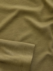 Green Soft Touch Ribbed Long Sleeve T-Shirt with TENCEL™ Lyocell - Image 7 of 7