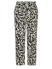 Yours Curve Black Floral Print Wide Leg Trousers - Image 6 of 6