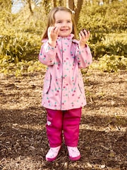JoJo Maman Bébé Pink Berry 2 Piece Waterproof Trouser And Jacket Set - Image 1 of 10