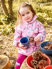 JoJo Maman Bébé Pink Berry 2 Piece Waterproof Trouser And Jacket Set - Image 2 of 10