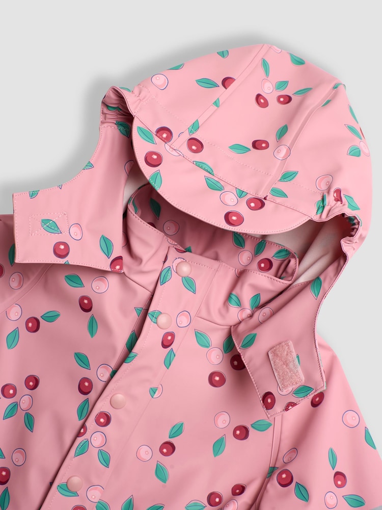 JoJo Maman Bébé Pink Berry 2 Piece Waterproof Trouser And Jacket Set - Image 7 of 7