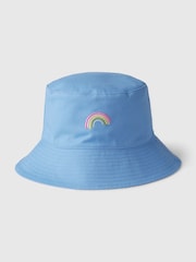 Gap Blue Rainbow Kids Cotton Reversible Bucket Hat - Image 1 of 1
