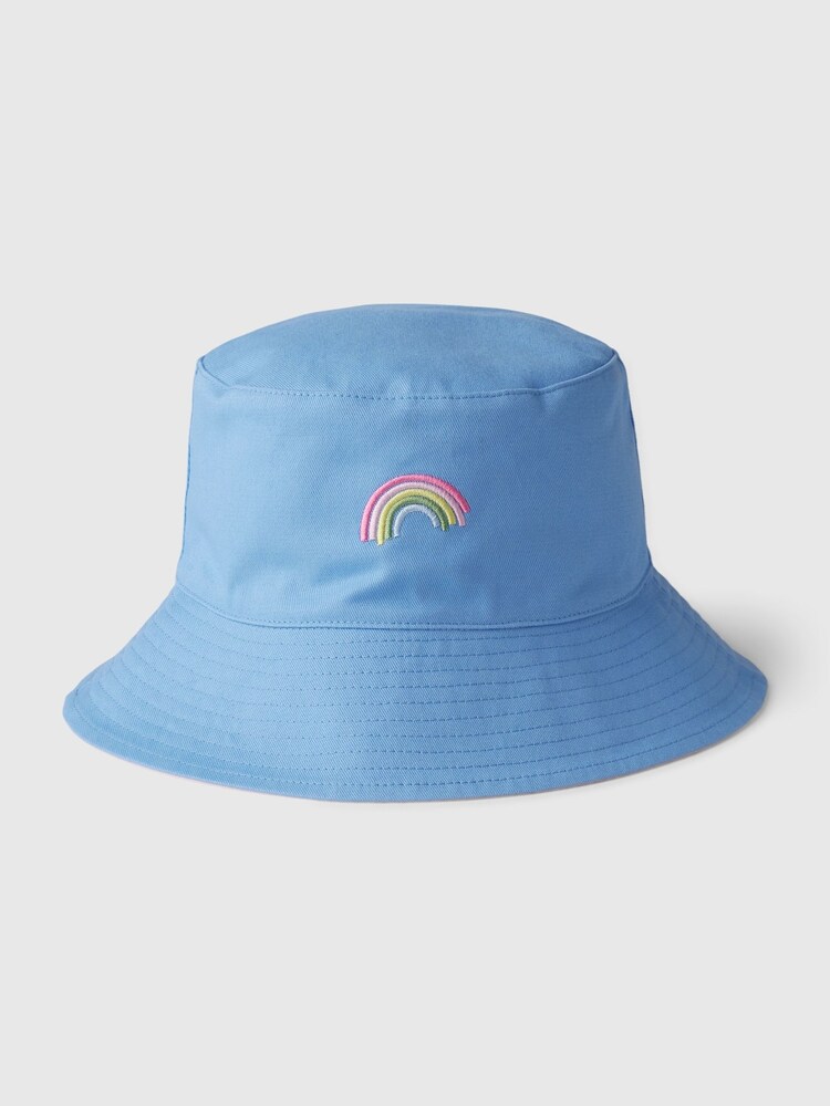 Gap Blue Rainbow Kids Cotton Reversible Bucket Hat - Image 1 of 2 Gap Blue Rainbow Kids Cotton Reversible Bucket Hat - Image 1 of 2