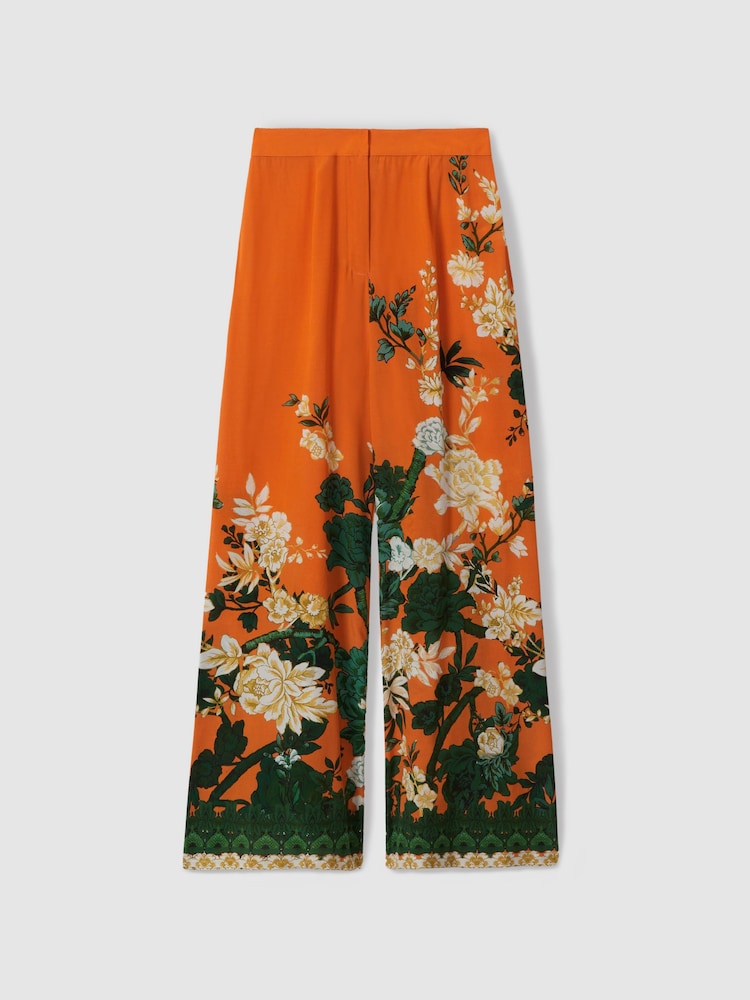 Raishma Silk Printed Wide-Leg Trousers - Image 2 of 5