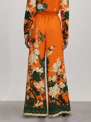 Raishma Silk Printed Wide-Leg Trousers - Image 4 of 5