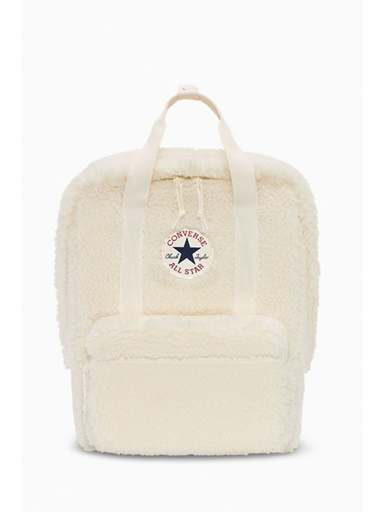 Converse Cream Small Sherpa Square Backpack - Image 3 of 10