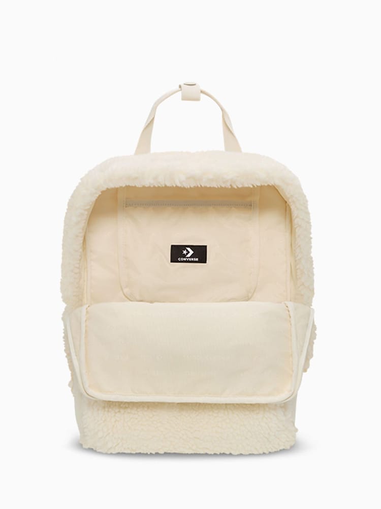 Converse Cream Small Sherpa Square Backpack - Image 8 of 10