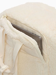Converse Cream Small Sherpa Square Backpack - Image 9 of 10