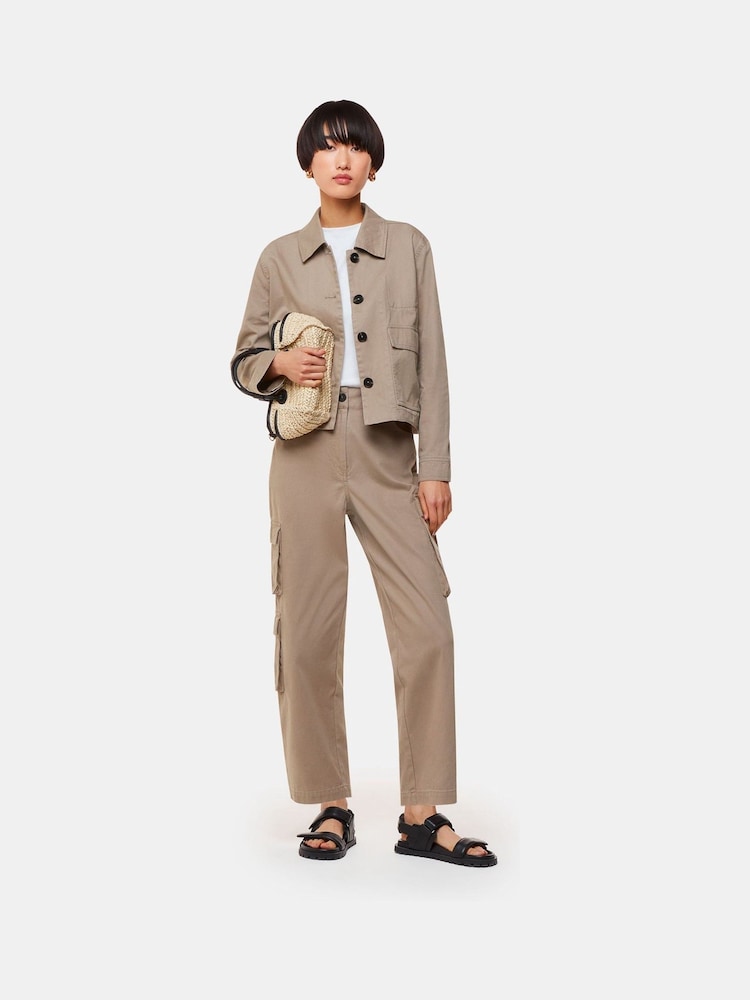Whistles Brown 100% Cotton Casual Marie Jacket - Image 1 of 5