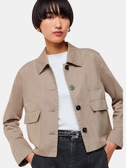 Whistles Brown 100% Cotton Casual Marie Jacket - Image 4 of 5