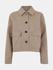 Whistles Brown 100% Cotton Casual Marie Jacket - Image 5 of 5
