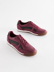Berry Red Forever Comfort® Retro Lace-Up Trainers - Image 1 of 9