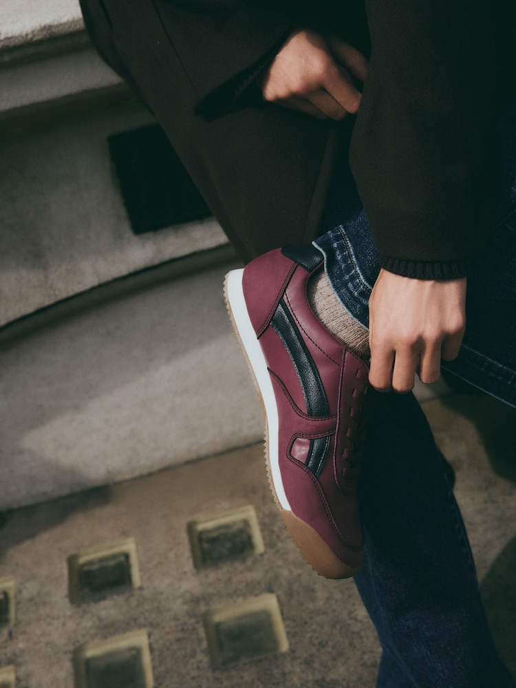 Berry Red Forever Comfort® Retro Lace-Up Trainers - Image 4 of 4