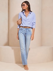 Lipsy Blue Collared Button Through Shirt - Image 3 of 4