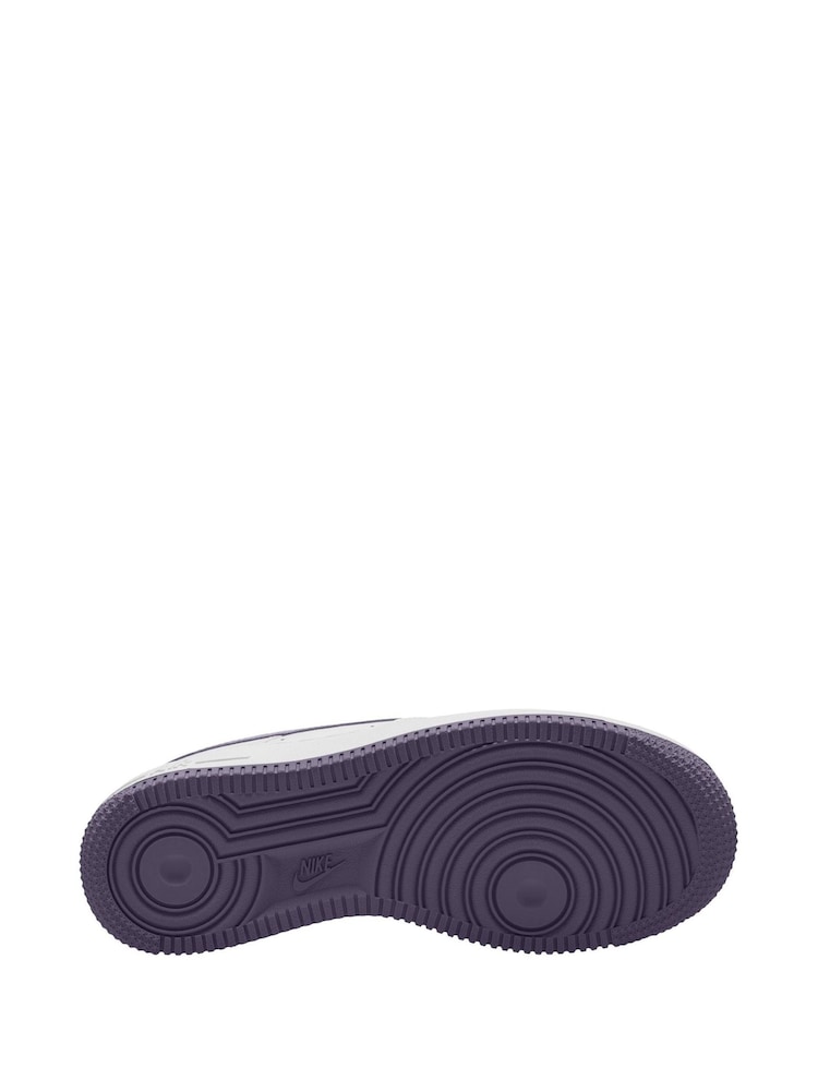 Nike White/Purple Air Force 1 Youth Trainers - Image 4 of 4