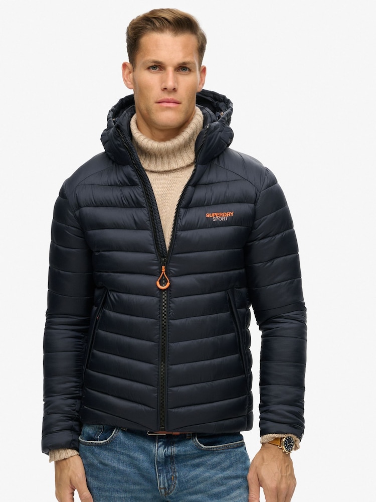 Superdry Blue Hooded Fuji Padded Jacket - Image 1 of 7