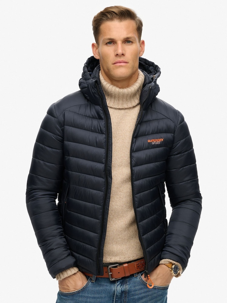 Superdry Blue Hooded Fuji Padded Jacket - Image 7 of 7