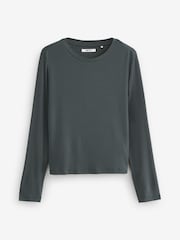 Wine/Ecru/Grey TENCEL™ Long Sleeve Tops 3 Pack - Image 7 of 11