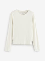 Wine/Ecru/Grey TENCEL™ Long Sleeve Tops 3 Pack - Image 9 of 11