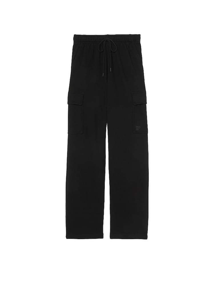 Victoria's Secret PINK Black Fleece Straight Leg Cargo Joggers - Image 3 of 3