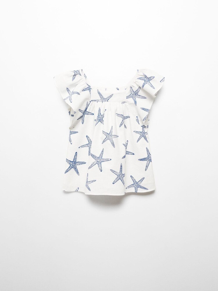 Mango Cream Star Print Dress - Image 1 of 3