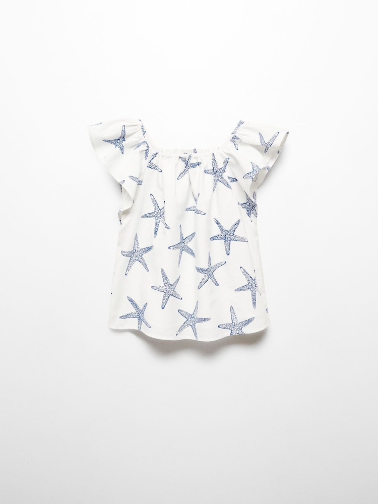 Mango Cream Star Print Dress - Image 2 of 3