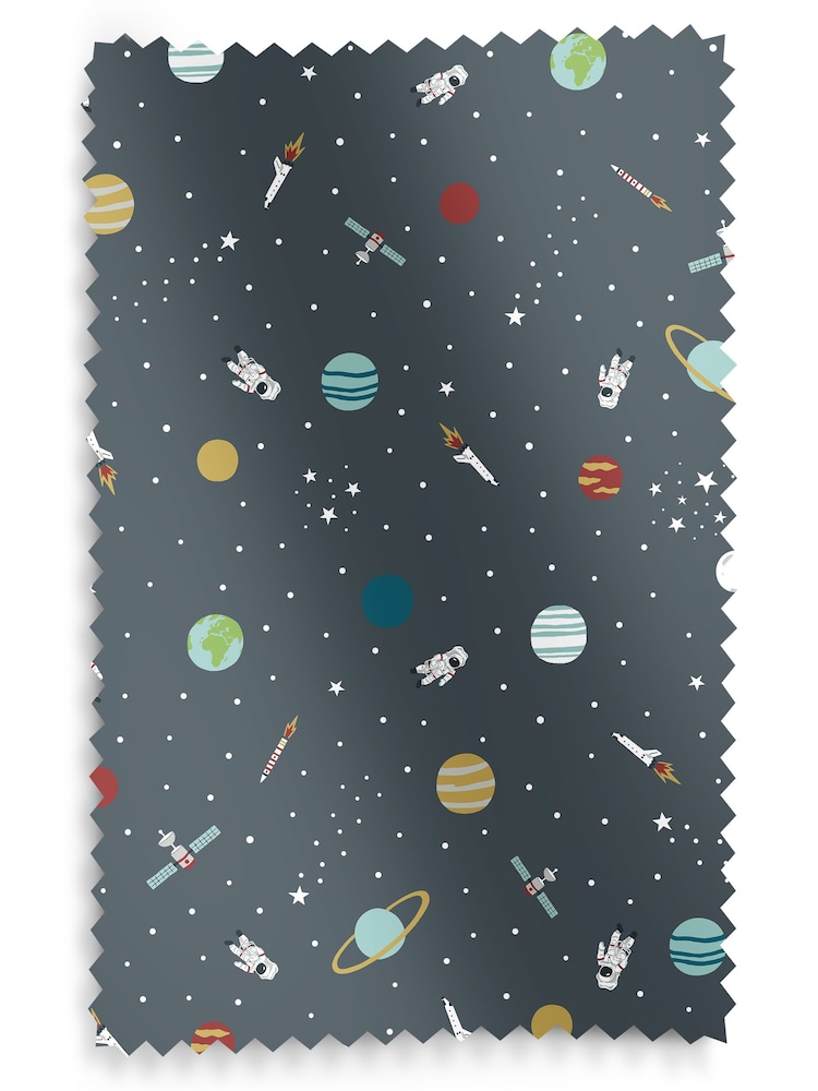 Sophie Allport Teal Blue Space Made to Measure Roller Blinds - Image 6 of 6
