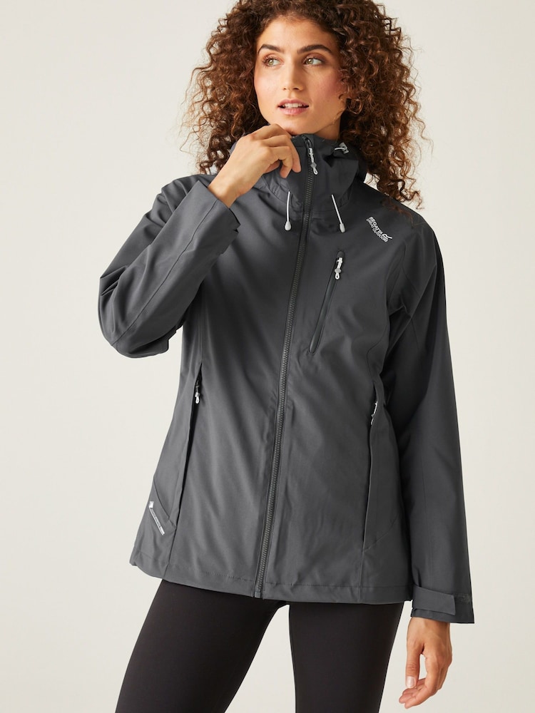 Regatta Grey Womens Birchdale Colour Block Waterproof Jacket - Image 1 of 1