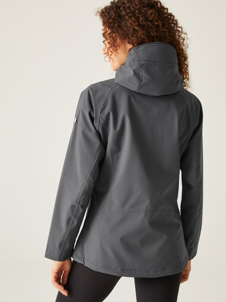 Regatta Grey Womens Birchdale Colour Block Waterproof Jacket - Image 2 of 9