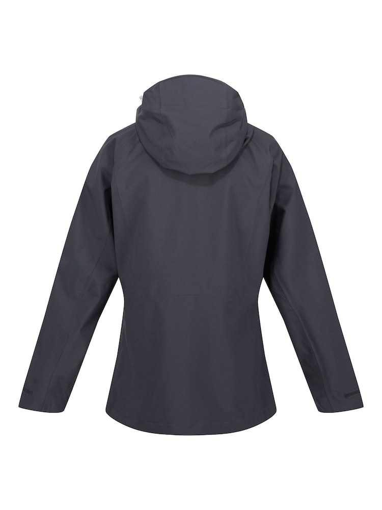 Regatta Grey Womens Birchdale Colour Block Waterproof Jacket - Image 9 of 9