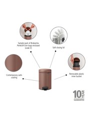 Brabantia Satin Taupe Pedal Bin NewIcon 3L - Image 4 of 4
