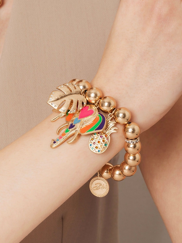 Bibi Bijoux Gold Tone Mosaic Elephant Statement Ball Bracelet - Image 2 of 4